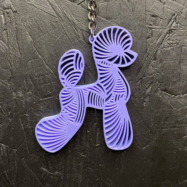 3D - Keychain Poodle Asian Blueberry Bubblegum