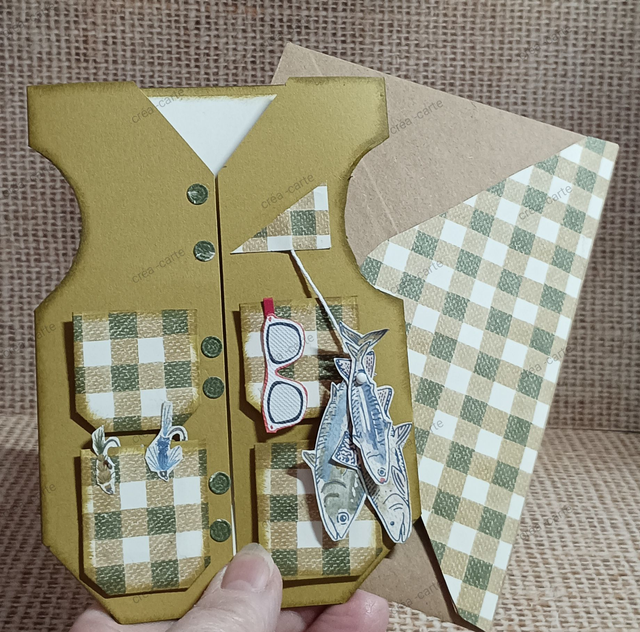 Carte pêcheur. Souhait à personnaliser.