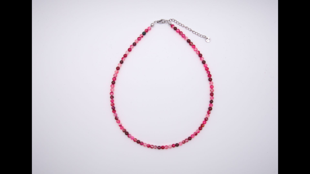 Collier en agate rose