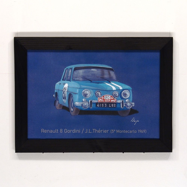 Artimotor enmarcado 22x31 - Renault 8 Gordini / J.L.Therier (Montecarlo 1969)