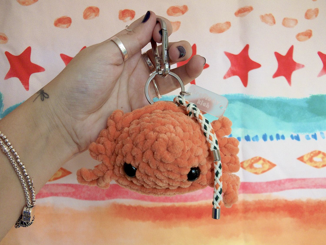 Light Orange Crab Bag Charm