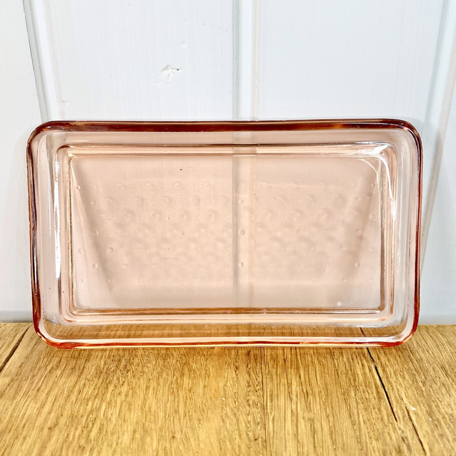 Vide-poche en verre rose
