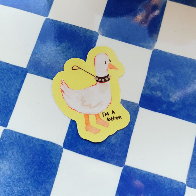 biter duck - vinyl sticker  