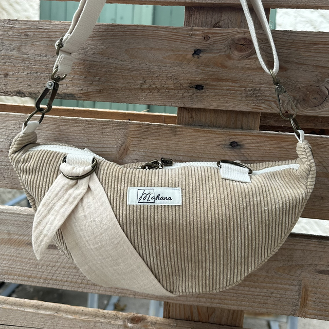 Sac Bahana velours beige