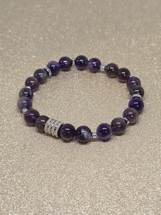 Bracelet Améthyste foncée 0,8 cm 