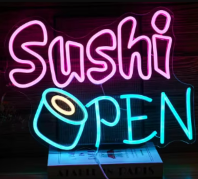 LED lamp neon stijl Sushi Open (39.4x30cm)
