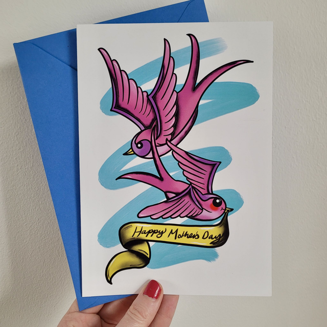 Swallows Mother’s Day A5 Greetings Card