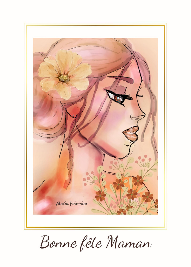 Carte bonne fête maman avec enveloppe