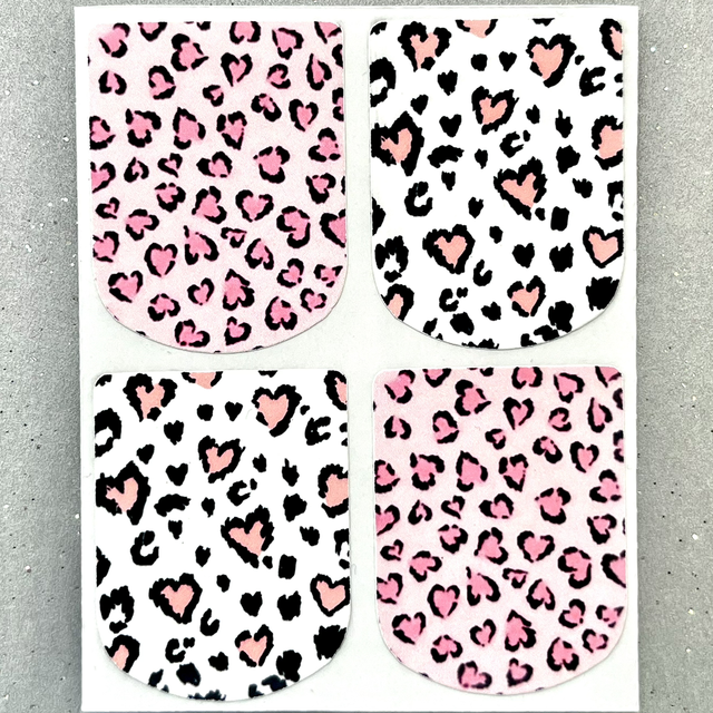 Heart Leopard Print Stickers (Set of 4)