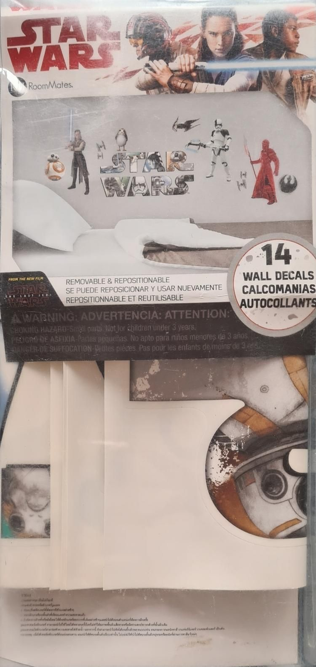 Starwars peelable wall decal stickers 14 pack
