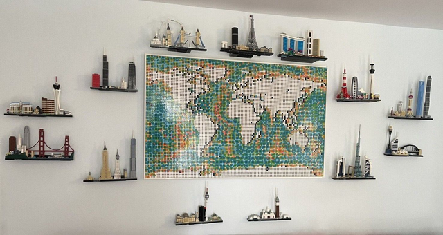 Complete set of 13 Lego Architecture Skyline Wall Mounts - Display Brackets