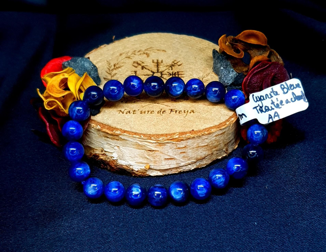 Bracelet Cyanite bleue traité et chauffée AA