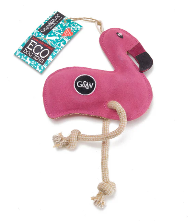 GREEN & WILDS FLOYD THE FLAMINGO ECO DOG TOY