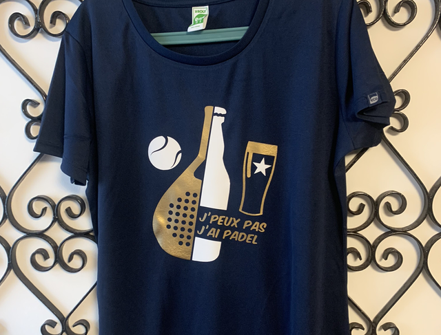 Tee shirt femme technique « j’peux pas j’ai padel » 