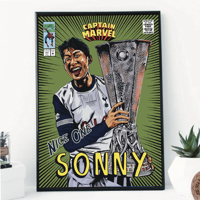 Nice one Sonny, Son Heung-min Europa League Final, Comic style print