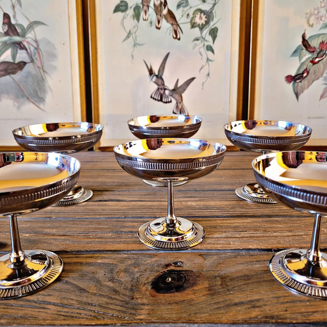 X Coupes à glaces rondes vintage inox type Letang Remy