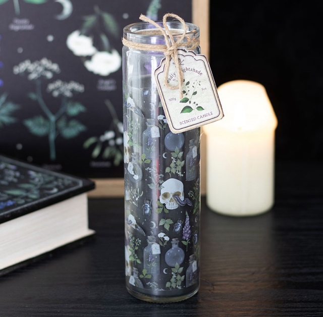 Poisonous plant’s deadly nightshade tube candle