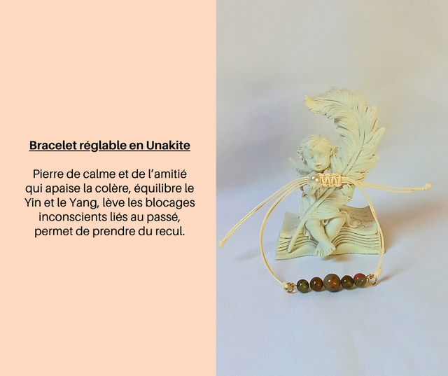 194- Bracelet réglable en Unakite