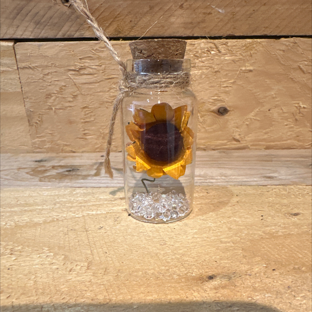 Little Sunflower with Crystals Jar 