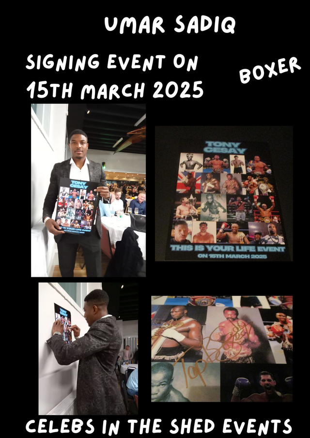 Umar Sadiq Limited Edition Signed A3 Tony Cesay This Is Your Life Event Print At Our Private Signing Event On 15th March 2025 BUY NOW