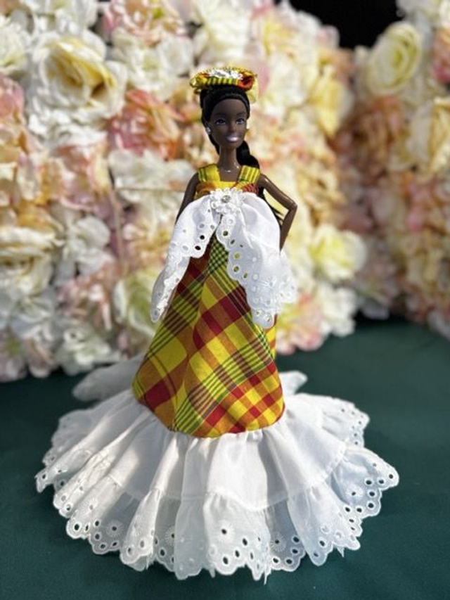 Poupée - Robe madras 100% Coton – Fait main