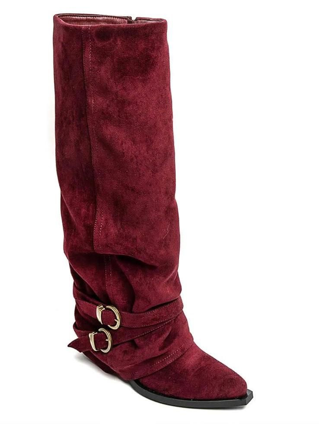 Westernlaars met gesp bordeaux