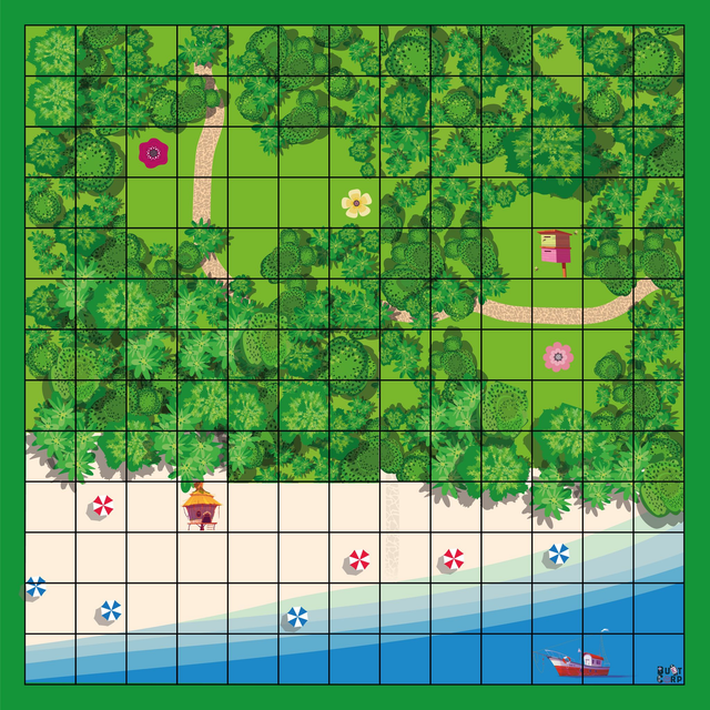 Tapis robotique 2mx3m décor Plage et forêt