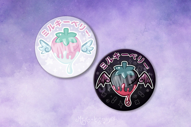 Badge 56mm Fraise Milk-Berry l Dark Berry