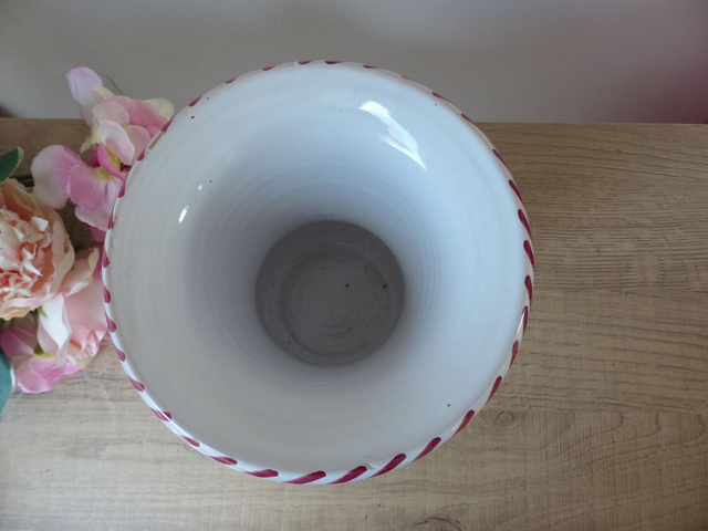 Vase en Céramique Coloré d’Italie Deruta l'Antica : Amphore aux Motifs de Fleurs et de Coq Rouge Peint Main Idéal Cadeau Décoration Maison