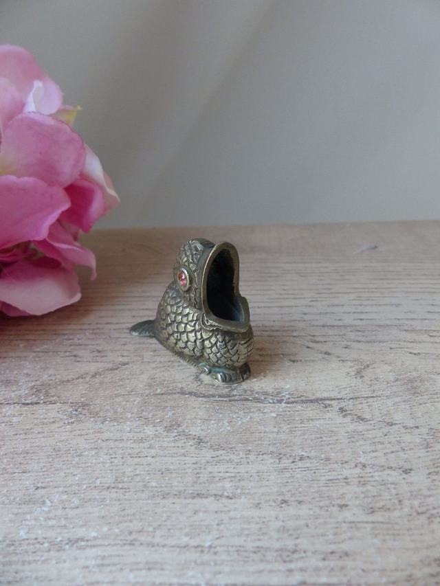 Cendrier miniature oiseau en laiton, cendrier de poche moineau, cendrier oiseau cadeau fumeur, collection petits animaux, oisillon en laiton