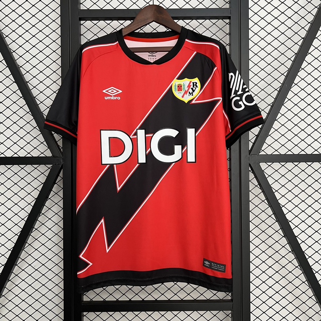 Camiseta 2ª Rayo Vallecano (ROJA-NEGRA) - Versión Fan - 25-26 