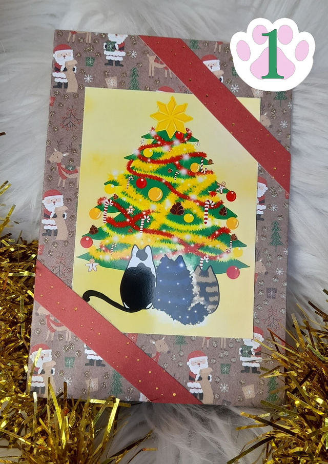 Carte de voeux 3 petits chats patates