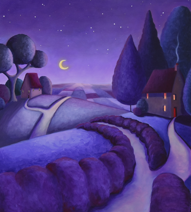 Original Oil Painting, Sugar Plum Sky