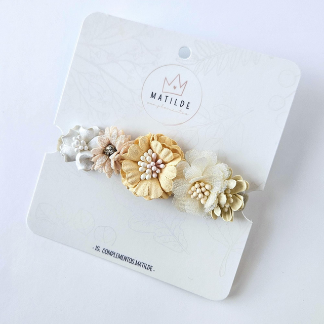 Cintillo Bebe - Flor Central Amarilla