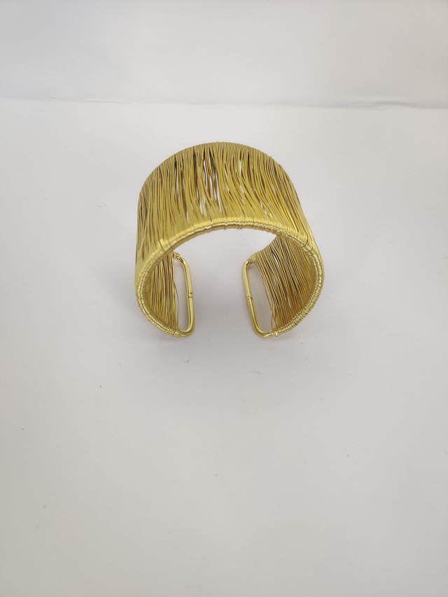 Statement Jewellery/Bracelets- Cuff Bracelet Adjustable Golden Polished