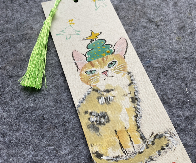 Original hand painted cat bookmark 🐈🐱