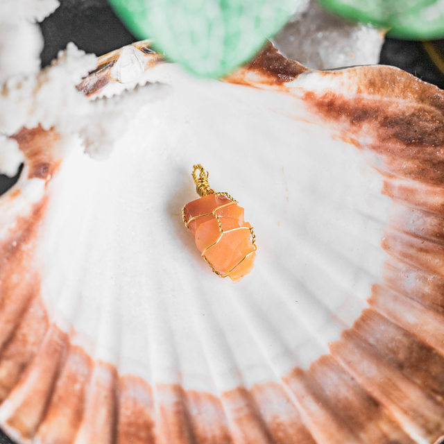 Carnelian Pendant Brass