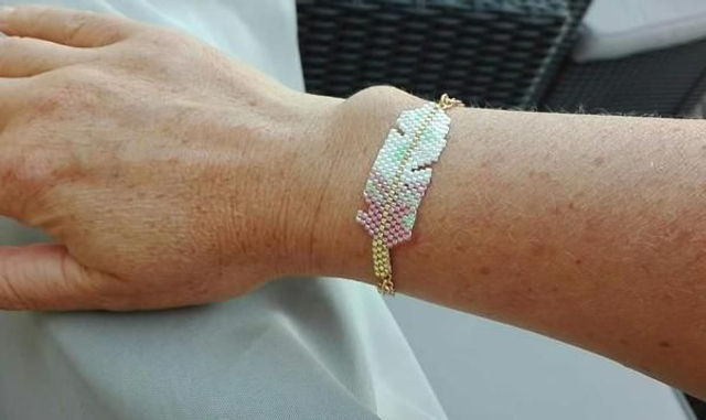 Plume  pastel vert/rose