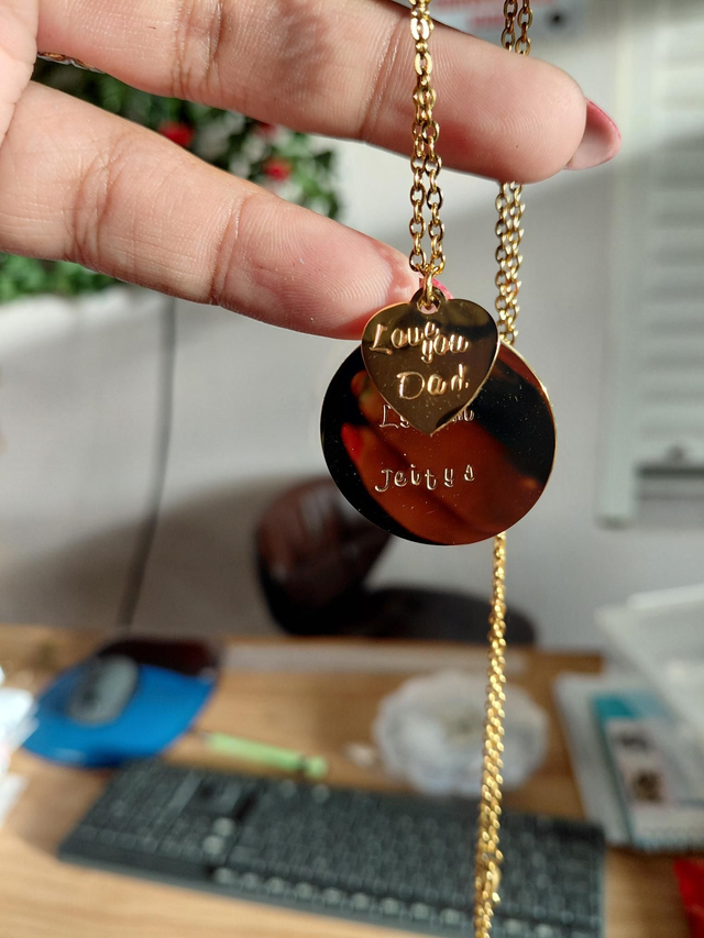 Chaîne + Double pendentif à graver 