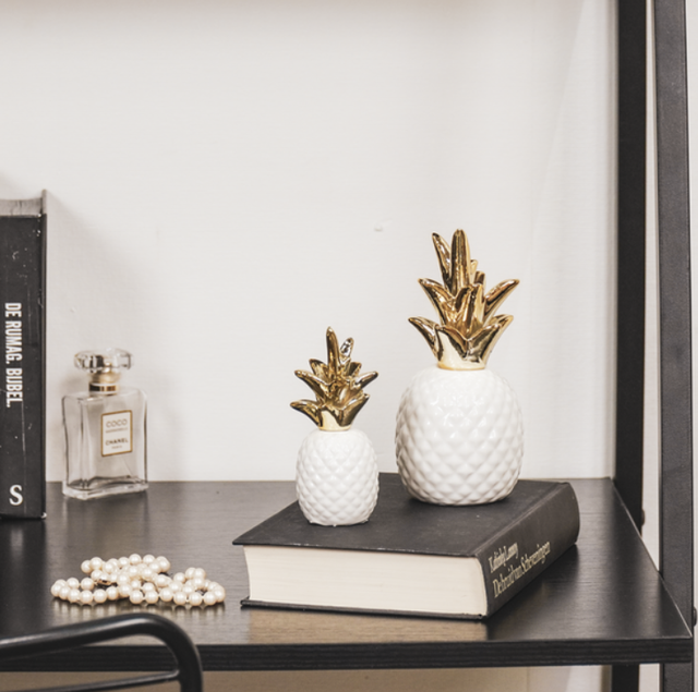 HV Ananas Blanc/Or - 5x5x11 cm