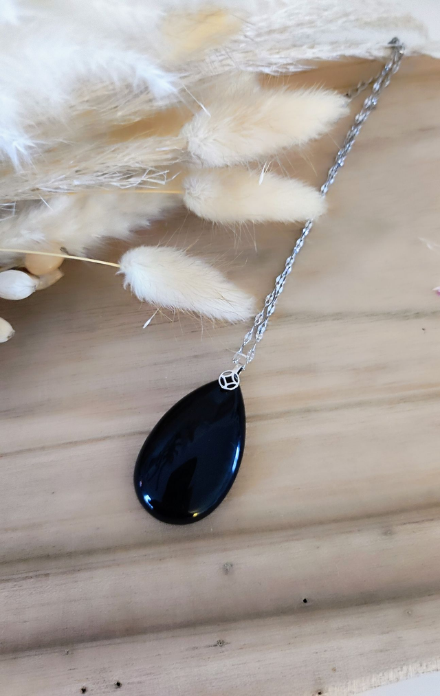 Pendentif Obsidienne noire