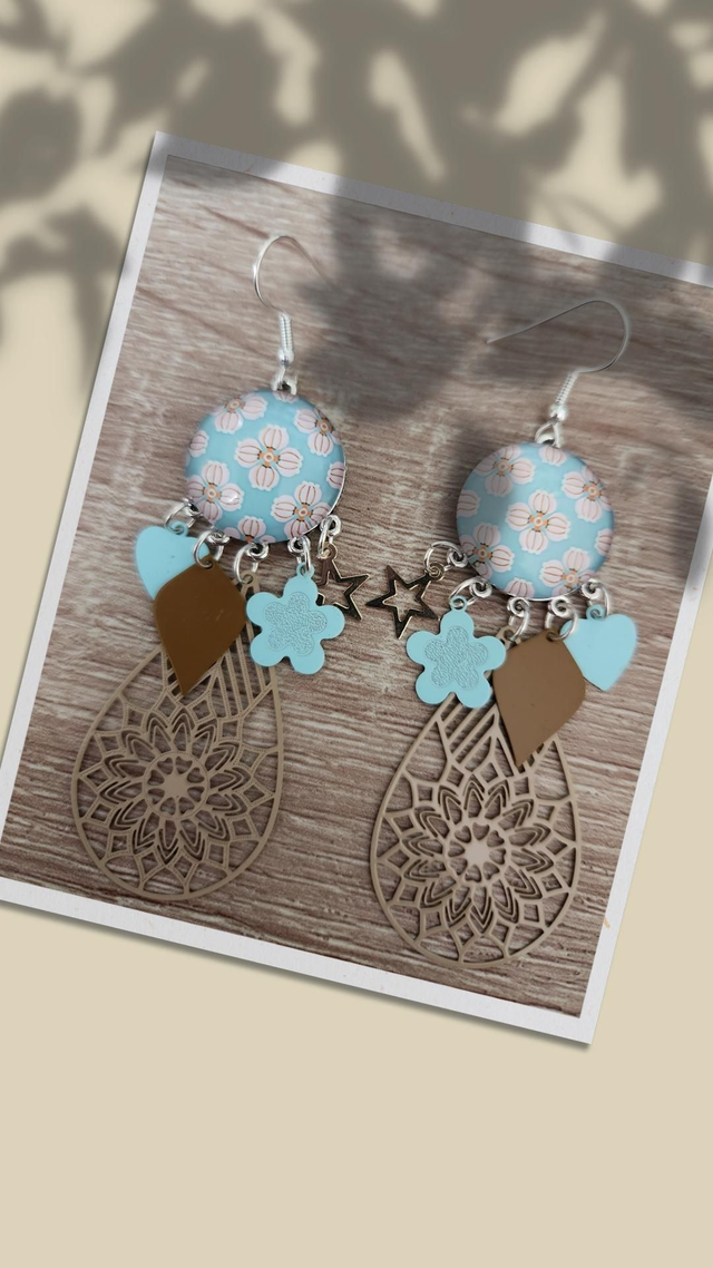 Boucles cabochon motif 107