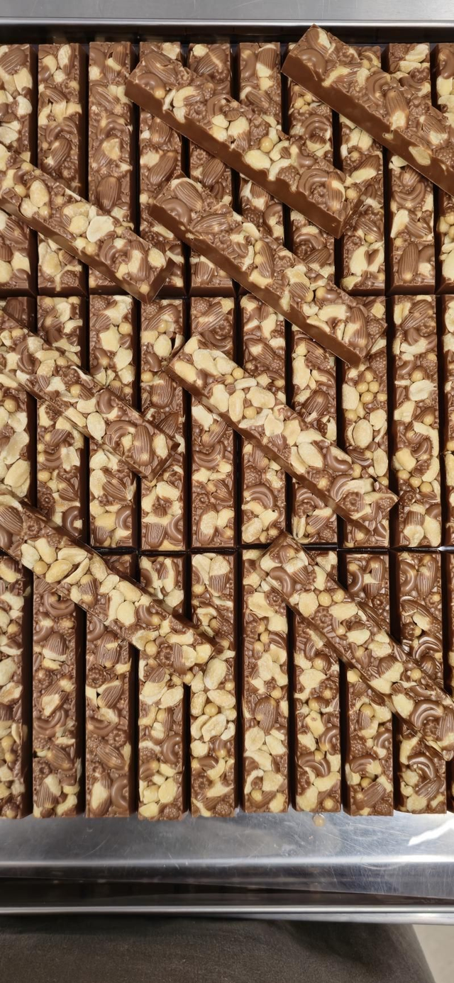 Salted peanut snack milk chocolate  bar. 