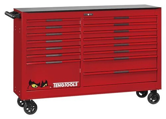 64&quot; PRO35™ roller cabinet 15 drawers red TSW64R15