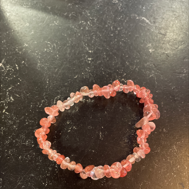 Cherry Quartz Chip Bracelet 