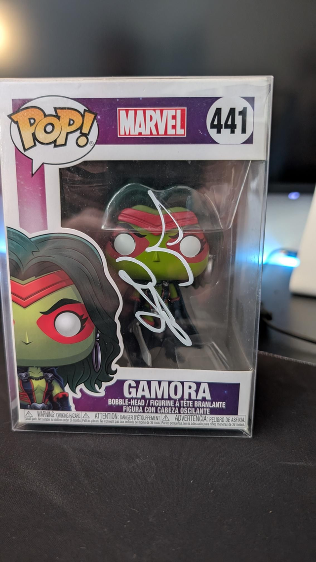 Funko Pop Marvel Guardians of the Galaxy Gamora 441 Signed By Zoe Saldana with Beckett Authentication 