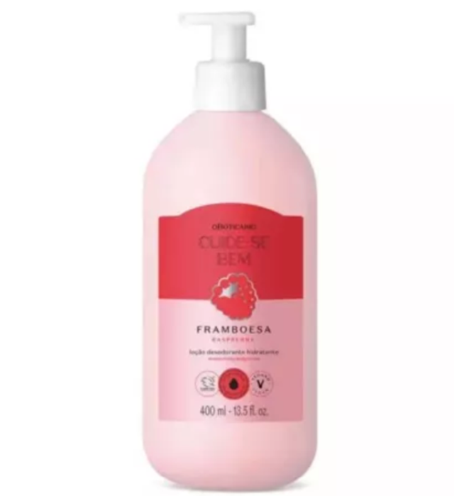 Loção Hidratante Corporal Cuide-se Bem Feira Framboesa, 400ml- Edição Limitada