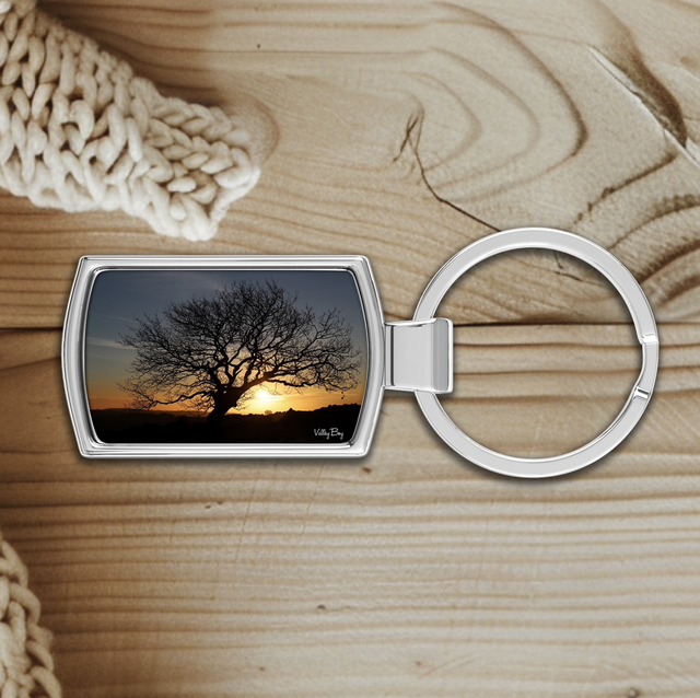 "Tree at Sunrise on Whitwell Moor in Stocksbridge" Keyring  