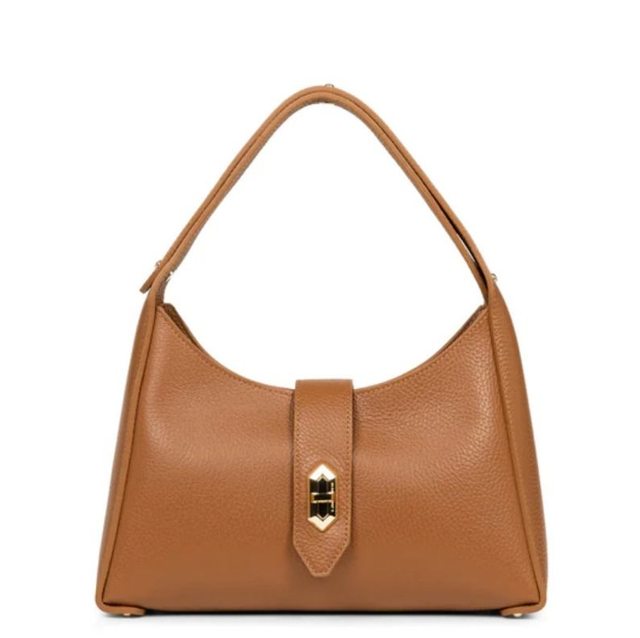 SAC HOBO LANCASTER LIGNE TOP DOUBLE CAMEL INTERIEUR ORANGE