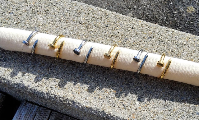 Bague en acier inoxydable or ou argent (3 tailles disponibles)